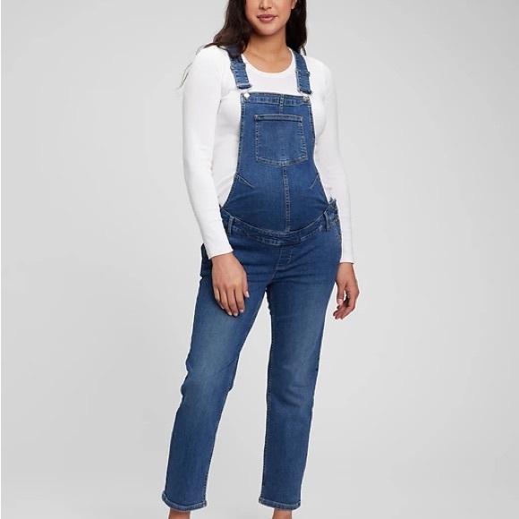 Gap Maternity Denim Overalls size L - Picture 1 of 6